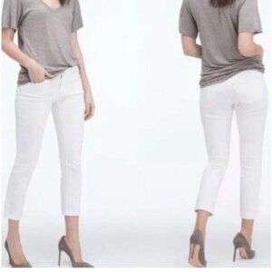 AG Adriano Goldschmied The Stilt Cigarette Jean Crop White Jeans Size 27 Womens